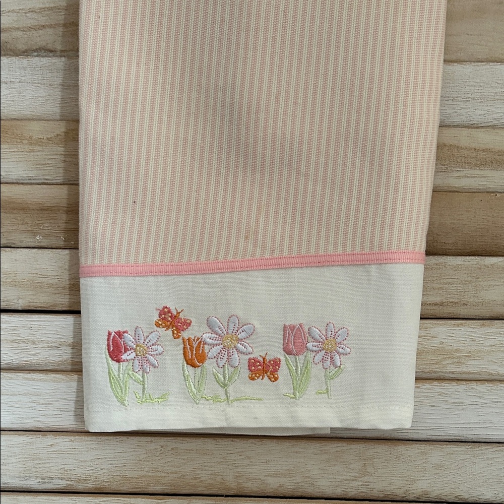Floral Embroidered Kitchen Towel
